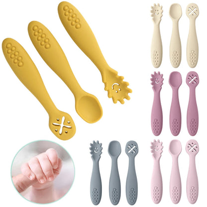 3PCS Silicone Baby Utensils Set
