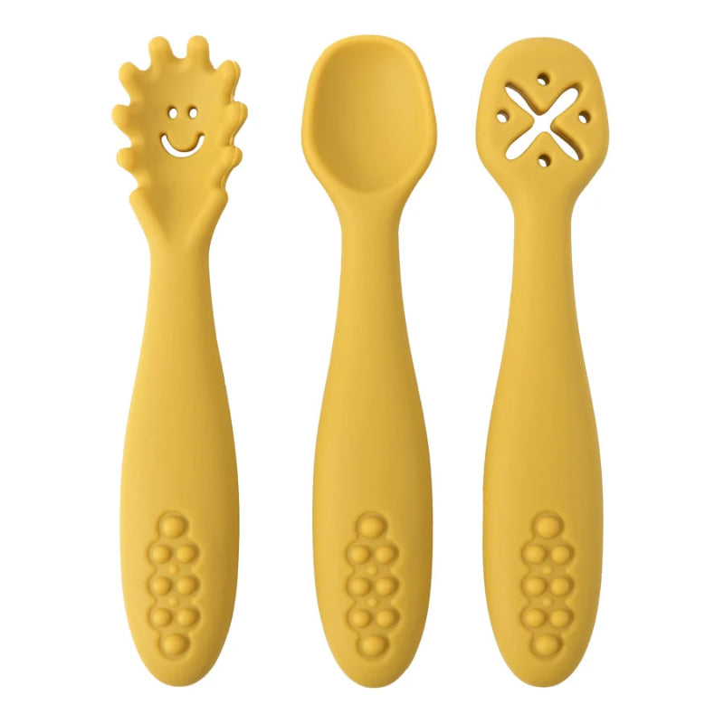 3PCS Silicone Baby Utensils Set