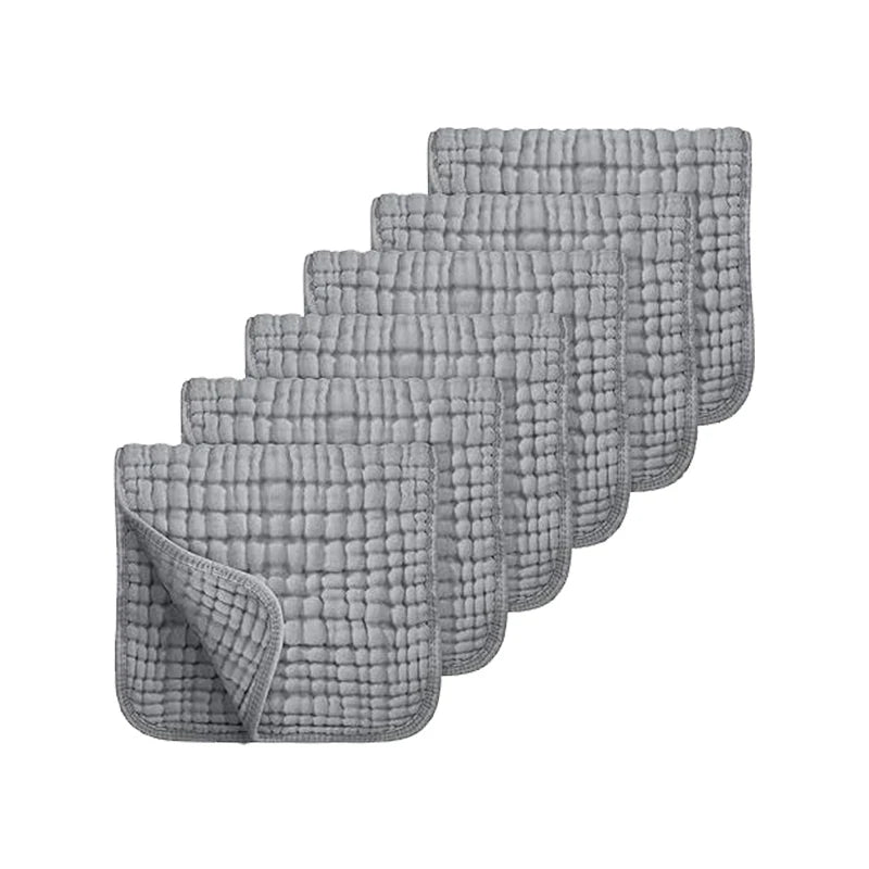 Set of gray textured cloths on a white background