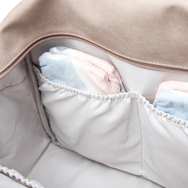 Beige Diaper Waterproof Backpack for Baby Care