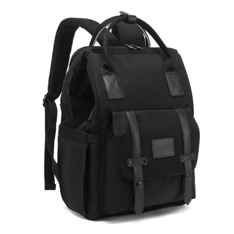 Black Waterproof Baby Nappy Backpack 