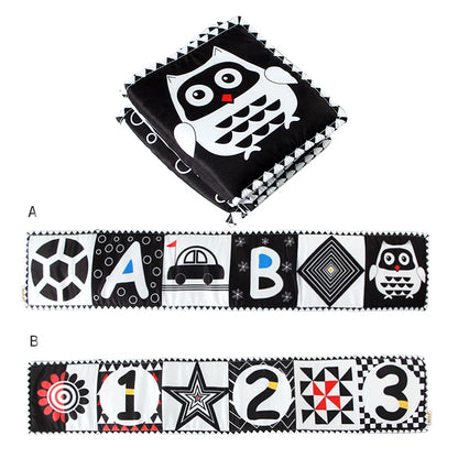 Black and White High Contrast Soft Baby Cloth Book