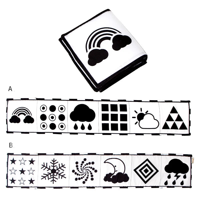 Black and White High Contrast Soft Baby Cloth Book