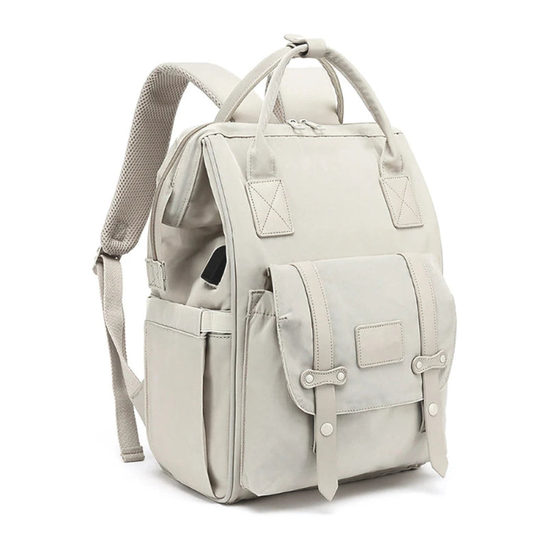Light Gray Waterproof Baby Nappy Backpack