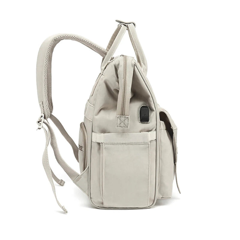 Light Gray Waterproof Baby Nappy Backpack