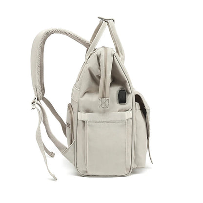 Light Gray Waterproof Baby Nappy Backpack