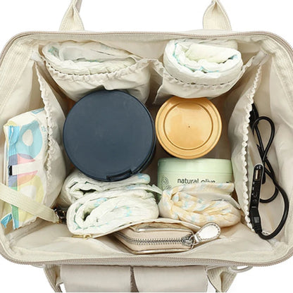 Light Gray Waterproof Baby Nappy Backpack