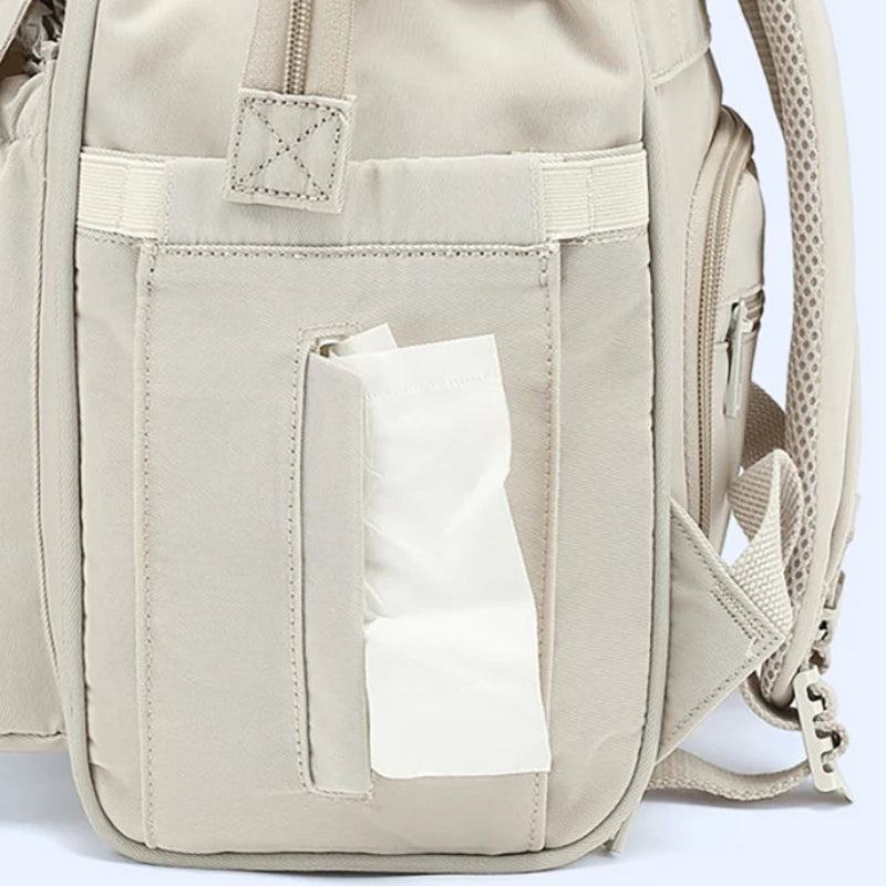 Light Gray Waterproof Baby Nappy Backpack
