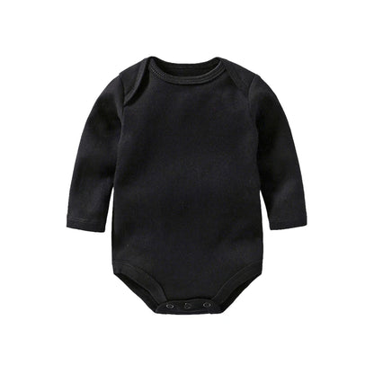Black baby bodysuit on a white background