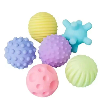 Set of colorful textured balls on a white background