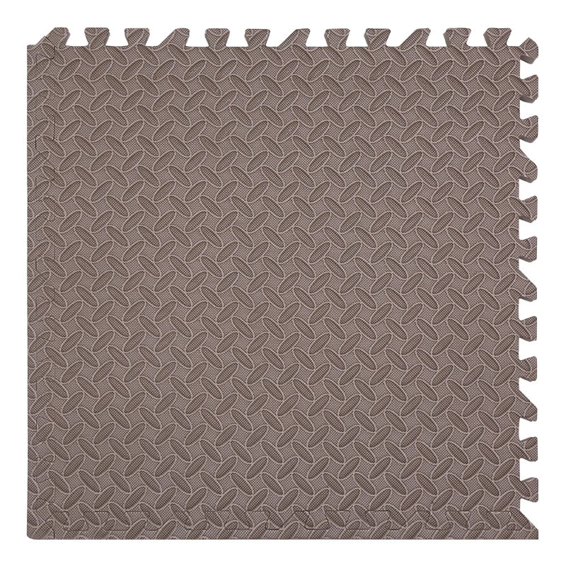 Brown interlocking foam mat with a textured pattern