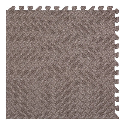 Brown interlocking foam mat with a textured pattern
