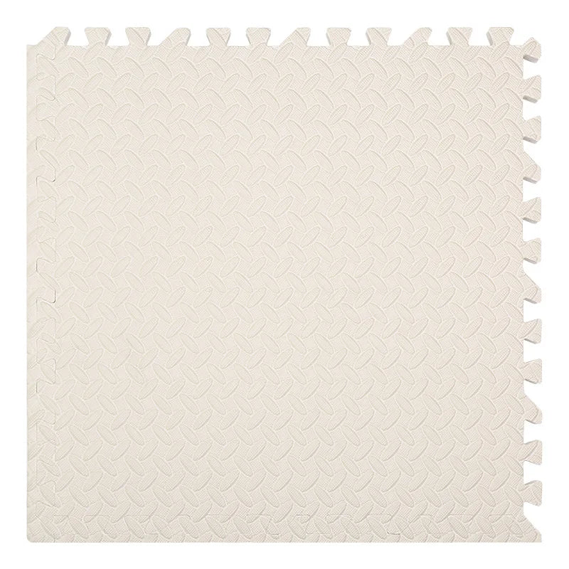 White textured rug with tassels on a white background