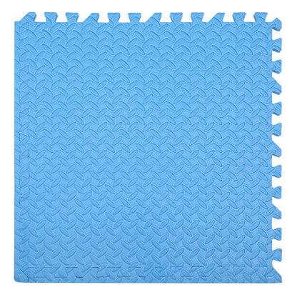 Blue foam puzzle mat with textured surface